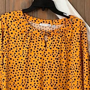 Notations Gold/Black Polka Dot Women's Top P2P 24 Length 26 SIZE 1X NWT